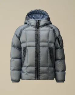 Clothing 10-14<C.P. Company U16 D.D. Shell Ripstop Hooded Down Jacket Flint Stone – Blue