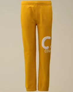 Clothing 10-14<C.P. Company U16 Diagonal Fleece Big Logo Sweatpants Golden Rod - Yellow