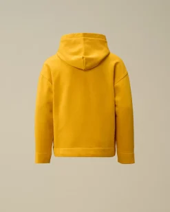Clothing 4-8<C.P. Company U16 Diagonal Fleece Boxy Hooded Sweatshirt Golden Rod - Yellow