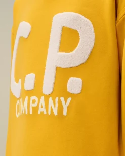 Clothing 4-8<C.P. Company U16 Diagonal Fleece Boxy Hooded Sweatshirt Golden Rod - Yellow