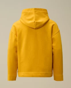 Clothing 10-14<C.P. Company U16 Diagonal Fleece Boxy Hooded Sweatshirt Golden Rod - Yellow