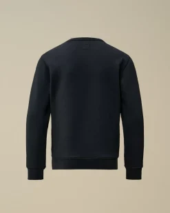 Clothing 10-14<C.P. Company U16 Diagonal Fleece British Sailor Crew Neck Sweatshirt Total Eclipse – Blue