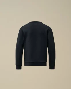 Clothing 4-8<C.P. Company U16 Diagonal Fleece British Sailor Crew Neck Sweatshirt Total Eclipse – Blue