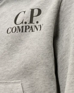 Clothing 4-8<C.P. Company U16 Diagonal Fleece Goggle Zipped Hooded Sweatshirt Grey Melange