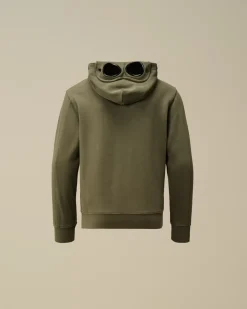 Clothing 4-8<C.P. Company U16 Diagonal Fleece Goggle Hooded Sweatshirt Grape Leaf – Green