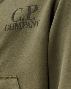 Clothing 4-8<C.P. Company U16 Diagonal Fleece Goggle Zipped Hooded Sweatshirt Grape Leaf – Green