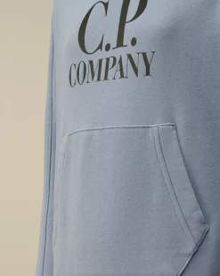 Clothing 4-8<C.P. Company U16 Diagonal Fleece Goggle Hooded Sweatshirt Flint Stone – Blue