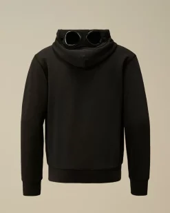 Clothing 10-14<C.P. Company U16 Diagonal Fleece Goggle Zipped Hooded Sweatshirt Black
