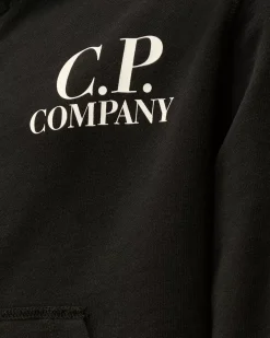 Clothing 10-14<C.P. Company U16 Diagonal Fleece Goggle Zipped Hooded Sweatshirt Black