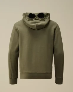 Clothing 10-14<C.P. Company U16 Diagonal Fleece Goggle Hooded Sweatshirt Grape Leaf – Green