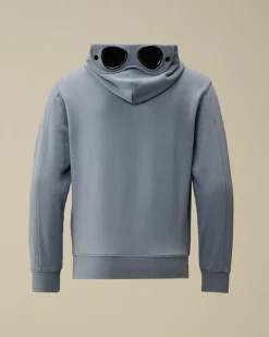 Clothing 10-14<C.P. Company U16 Diagonal Fleece Goggle Hooded Sweatshirt Flint Stone – Blue