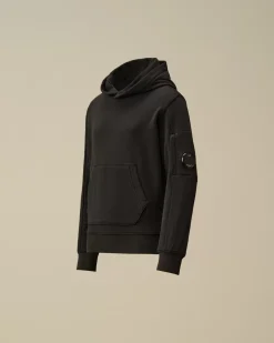 Clothing 4-8<C.P. Company U16 Diagonal Fleece Hooded Sweatshirt Black