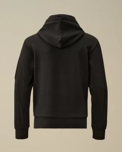 Clothing 10-14<C.P. Company U16 Diagonal Fleece Hooded Sweatshirt Black