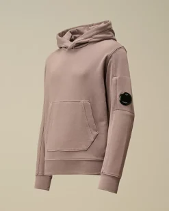 Clothing 10-14<C.P. Company U16 Diagonal Fleece Hooded Sweatshirt Purple Dove