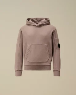 Clothing 4-8<C.P. Company U16 Diagonal Fleece Hooded Sweatshirt Purple Dove
