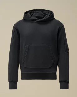 Clothing 10-14<C.P. Company U16 Diagonal Fleece Hooded Sweatshirt Total Eclipse – Blue