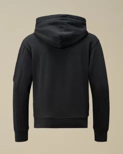 Clothing 10-14<C.P. Company U16 Diagonal Fleece Hooded Sweatshirt Total Eclipse – Blue