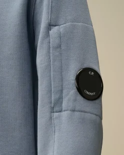 Clothing 4-8<C.P. Company U16 Diagonal Fleece Lens Crew Neck Sweatshirt Flint Stone – Blue
