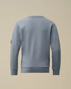 Clothing 10-14<C.P. Company U16 Diagonal Fleece Lens Crew Neck Sweatshirt Flint Stone – Blue