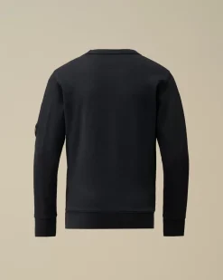 Clothing 10-14<C.P. Company U16 Diagonal Fleece Lens Crew Neck Sweatshirt Total Eclipse – Blue
