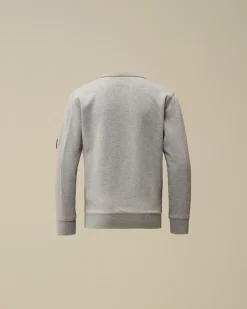 Clothing 4-8<C.P. Company U16 Diagonal Fleece Lens Crew Neck Sweatshirt Grey Melange