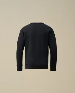 Clothing 4-8<C.P. Company U16 Diagonal Fleece Lens Crew Neck Sweatshirt Total Eclipse – Blue