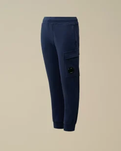 Clothing 2-3<C.P. Company U16 Diagonal Fleece Lens Sweatpants Estate Blue