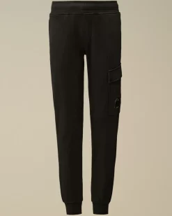 Clothing 10-14<C.P. Company U16 Diagonal Fleece Lens Sweatpants Black
