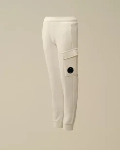 Clothing 2-3<C.P. Company U16 Diagonal Fleece Lens Sweatpants Gauze White