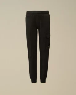 Clothing 2-3<C.P. Company U16 Diagonal Fleece Lens Sweatpants Black
