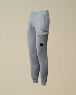 Clothing 4-8<C.P. Company U16 Diagonal Fleece Lens Sweatpants Flint Stone – Blue