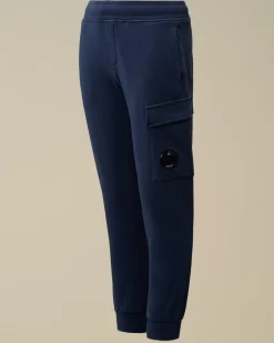 Clothing 10-14<C.P. Company U16 Diagonal Fleece Lens Sweatpants Estate Blue