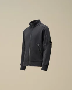 Clothing 4-8<C.P. Company U16 Diagonal Fleece Lens Zipped Sweatshirt Total Eclipse – Blue