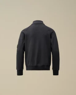 Clothing 4-8<C.P. Company U16 Diagonal Fleece Lens Zipped Sweatshirt Total Eclipse – Blue