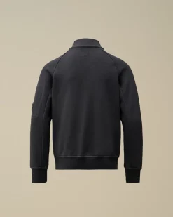 Clothing 10-14<C.P. Company U16 Diagonal Fleece Lens Zipped Sweatshirt Total Eclipse – Blue