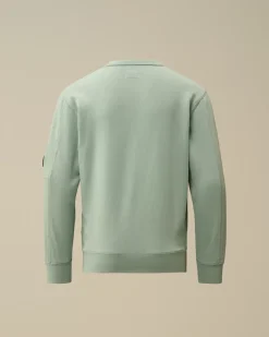 Clothing 10-14<C.P. Company U16 Diagonal Fleece Logo Crew Neck Sweatshirt Chinois Green