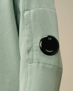 Clothing 10-14<C.P. Company U16 Diagonal Fleece Logo Crew Neck Sweatshirt Chinois Green