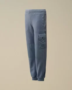 Clothing 4-8<C.P. Company U16 Diagonal Fleece Mixed Cargo Sweatpants Flint Stone – Blue
