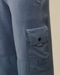 Clothing 4-8<C.P. Company U16 Diagonal Fleece Mixed Cargo Sweatpants Flint Stone – Blue