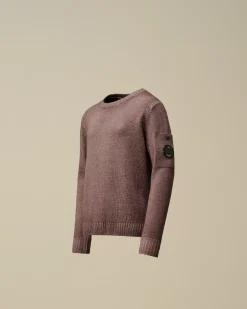 Clothing 4-8<C.P. Company U16 Fast Dyed Merino Wool 7 Gauge Crew Neck Knit Purple Dove