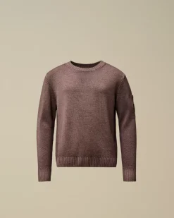 Clothing 4-8<C.P. Company U16 Fast Dyed Merino Wool 7 Gauge Crew Neck Knit Purple Dove