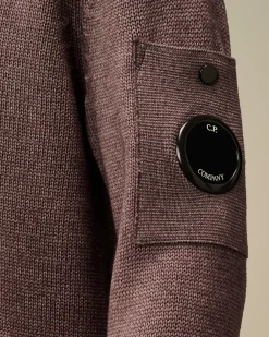 Clothing 4-8<C.P. Company U16 Fast Dyed Merino Wool 7 Gauge Crew Neck Knit Purple Dove