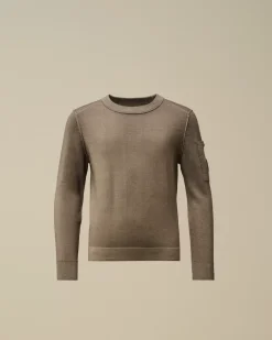 Clothing 4-8<C.P. Company U16 Fast Dyed Merino Wool 12 Gauge Crew Neck Knit Walnut – Beige