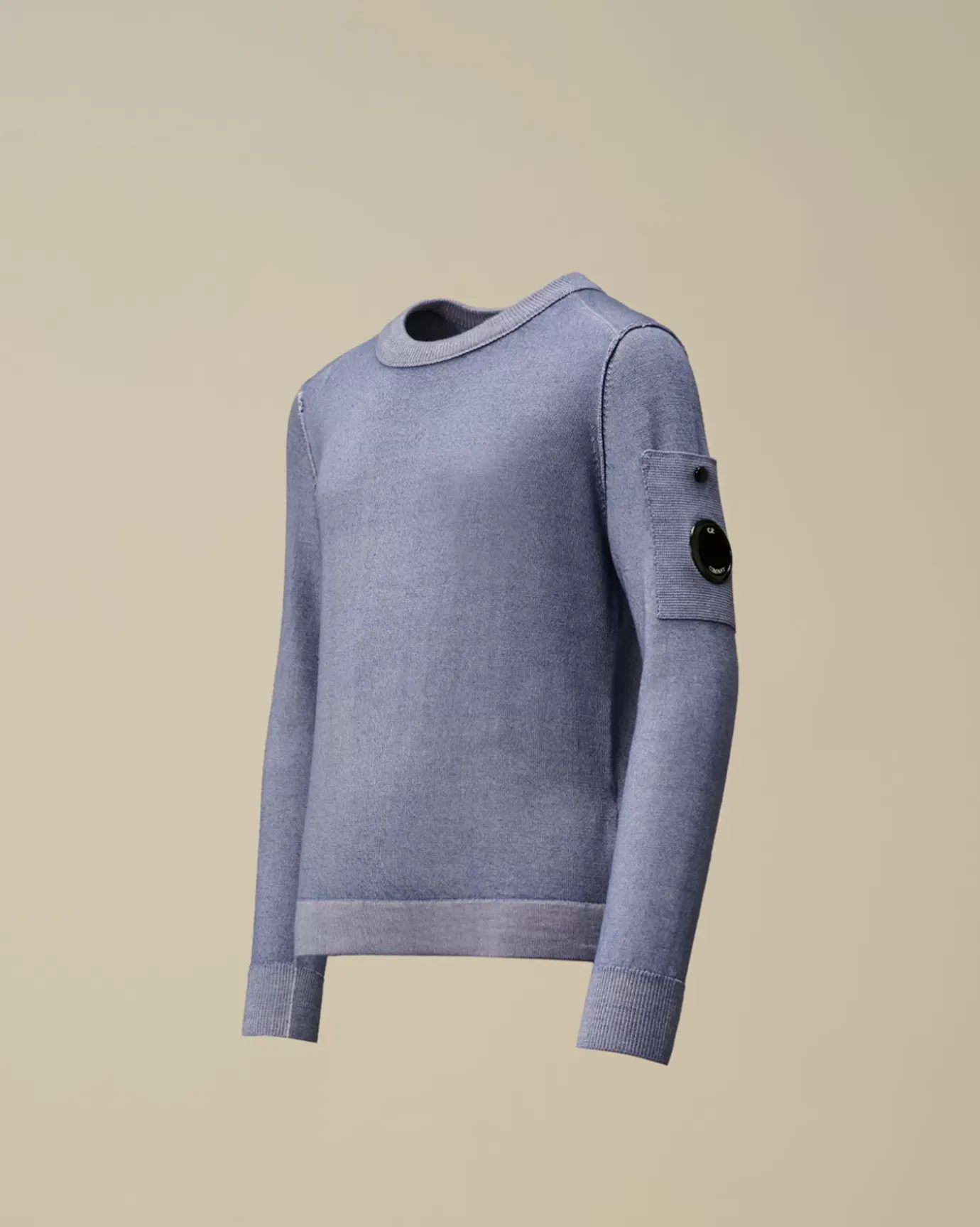 Clothing 10-14<C.P. Company U16 Fast Dyed Merino Wool 12 Gauge Crew Neck Knit Flint Stone – Blue