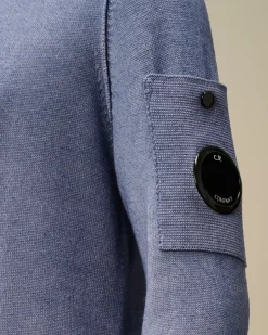 Clothing 10-14<C.P. Company U16 Fast Dyed Merino Wool 12 Gauge Crew Neck Knit Flint Stone – Blue