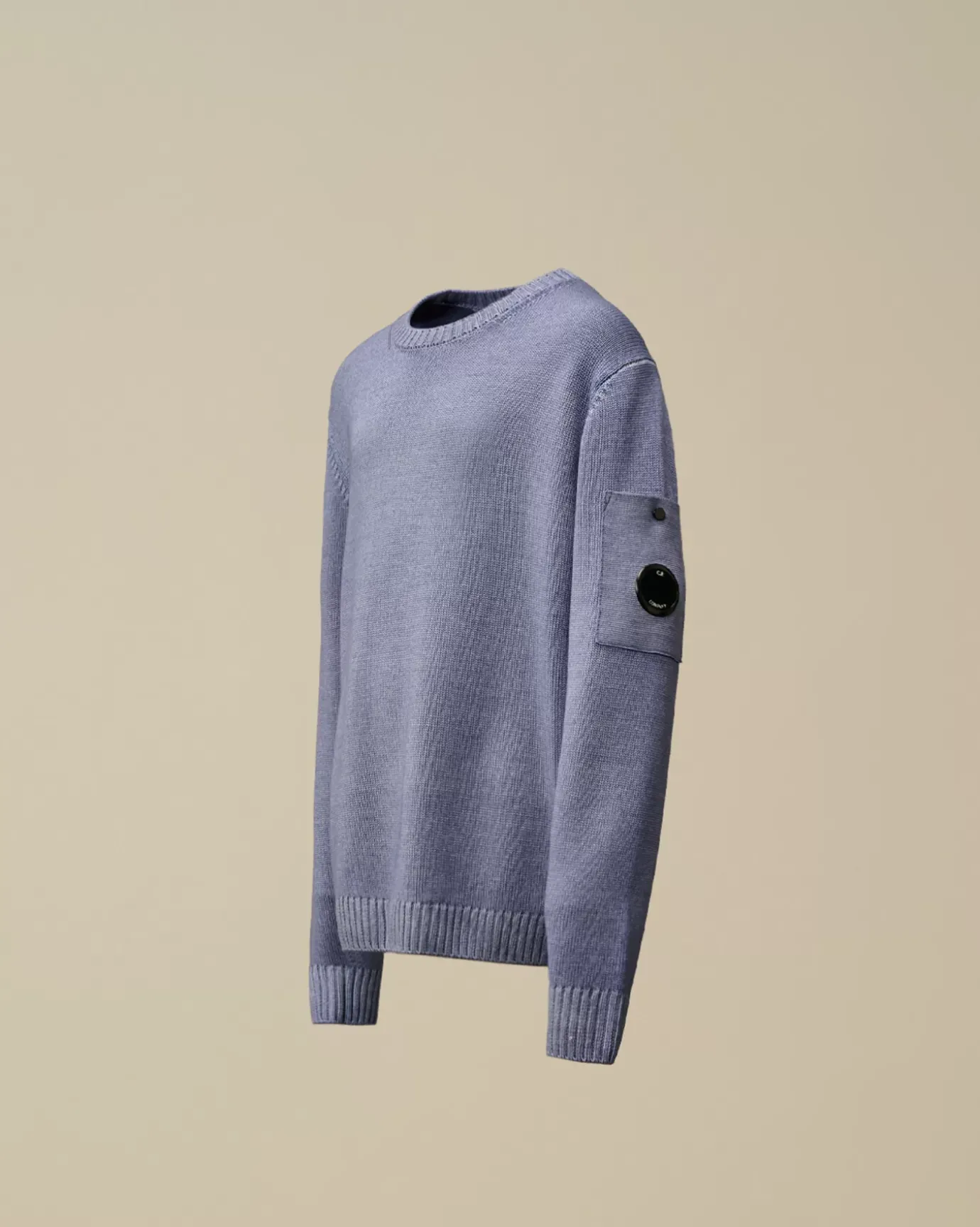 Clothing 10-14<C.P. Company U16 Fast Dyed Merino Wool 7 Gauge Crew Neck Knit Flint Stone – Blue