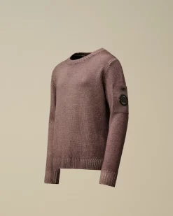 Clothing 10-14<C.P. Company U16 Fast Dyed Merino Wool 7 Gauge Crew Neck Knit Purple Dove