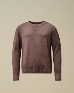 Clothing 10-14<C.P. Company U16 Fast Dyed Merino Wool 7 Gauge Crew Neck Knit Purple Dove
