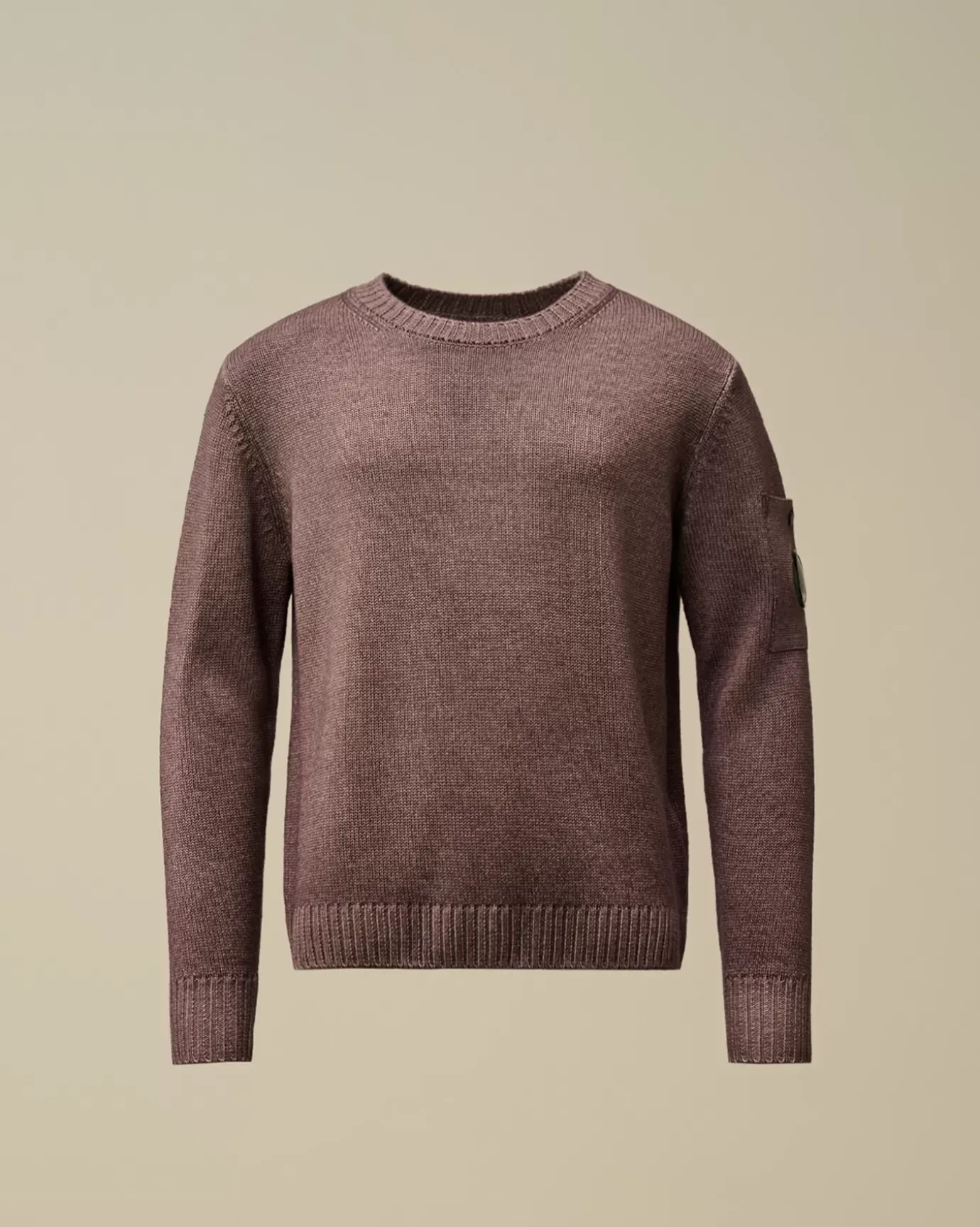 Clothing 10-14<C.P. Company U16 Fast Dyed Merino Wool 7 Gauge Crew Neck Knit Purple Dove