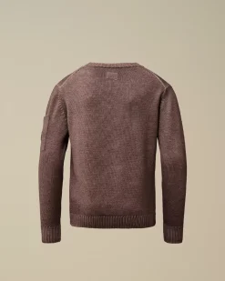 Clothing 10-14<C.P. Company U16 Fast Dyed Merino Wool 7 Gauge Crew Neck Knit Purple Dove